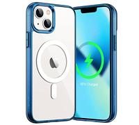 JETech Funda Magnética para iPhone 13 Mini 5,4 Pulgadas Compatible con MagSafe Carga Inalámbrica, Carcasa Antigolpes, Parte Trasera Transparente Anti-Arañazos (Marino)