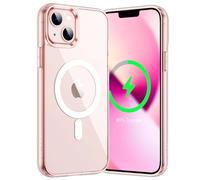 JETech Funda Magnética para iPhone 13 Mini 5,4 Pulgadas Compatible con MagSafe Carga Inalámbrica, Carcasa Antigolpes, Parte Trasera Transparente Anti-Arañazos (Rosado)