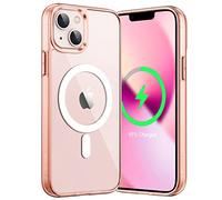 JETech Funda Magnética para iPhone 13 Mini 5,4 Pulgadas Compatible con MagSafe Carga Inalámbrica, Carcasa Antigolpes, Parte Trasera Transparente Anti-Arañazos (Oro Rosa)