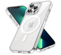 JETech Funda Magnética para iPhone 13 Pro 6,1 Pulgadas Compatible con MagSafe Carga Inalámbrica, Carcasa Antigolpes, Parte Trasera Transparente Anti-Arañazos (Transparente)