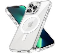 JETech Funda Magnética para iPhone 13 Pro MAX 6,7 Pulgadas Compatible con MagSafe Carga Inalámbrica, Carcasa Antigolpes, Parte Trasera Transparente Anti-Arañazos (Transparente)