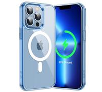 JETech Funda Magnética para iPhone 13 Pro MAX 6,7 Pulgadas Compatible con MagSafe Carga Inalámbrica, Carcasa Antigolpes, Parte Trasera Transparente Anti-Arañazos (Azul Alpino)