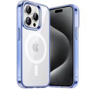 JETech Funda Magnética para iPhone 15 Pro MAX 6,7 Pulgadas, Compatible con MagSafe Carga Inalámbrica, Carcasa Antigolpes, Parte Trasera Transparente Anti-Arañazos (Azul Oscuro)