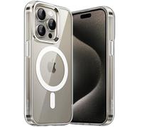 JETech Funda Magnética para iPhone 15 Pro MAX 6,7 Pulgadas, Compatible con MagSafe Carga Inalámbrica, Carcasa Antigolpes, Parte Trasera Transparente Anti-Arañazos (Transparente)