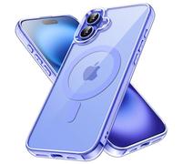 JETech Funda Magnética para iPhone 16 6,1 Pulgadas Compatible con MagSafe, Carcasa Antigolpes, Anti-Arañazos Respaldo Transparente (Azul Ultramar)