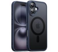 JETech Funda Magnética para iPhone 16 6,1 Pulgadas Compatible con MagSafe, Carcasa Respaldo Translúcida Mate Slim Antigolpes (Azul Tempestad)