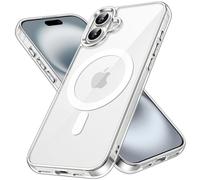 JETech Funda Magnética para iPhone 16 Plus 6,7 Pulgadas Compatible con MagSafe, Carcasa Antigolpes, Anti-Arañazos Respaldo Transparente (Transparente)