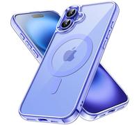 JETech Funda Magnética para iPhone 16 Plus 6,7 Pulgadas Compatible con MagSafe, Carcasa Antigolpes, Anti-Arañazos Respaldo Transparente (Azul Ultramar)