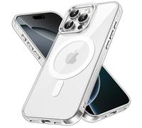 JETech Funda Magnética para iPhone 16 Pro 6,3 Pulgadas Compatible con MagSafe, Carcasa Antigolpes, Anti-Arañazos Respaldo Transparente (Transparente)