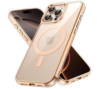 JETech Funda Magnética para iPhone 16 Pro 6,3 Pulgadas Compatible con MagSafe, Carcasa Antigolpes, Anti-Arañazos Respaldo Transparente (Desierto)