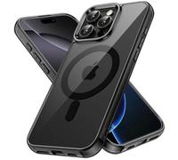 JETech Funda Magnética para iPhone 16 Pro MAX 6,9 Pulgadas Compatible con MagSafe, Carcasa Antigolpes, Anti-Arañazos Respaldo Transparente (Negro)