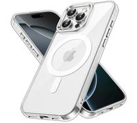 JETech Funda Magnética para iPhone 16 Pro MAX 6,9 Pulgadas Compatible con MagSafe, Carcasa Antigolpes, Anti-Arañazos Respaldo Transparente (Transparente)
