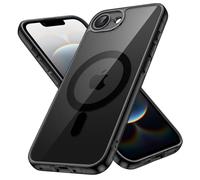 JETech Funda Magnética para iPhone 16e 6,1 Pulgadas 2025 Compatible con MagSafe, Carcasa Antigolpes, Anti-Arañazos Respaldo Transparente (Negro)