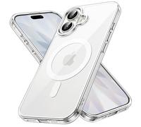 JETech Funda Magnética para iPhone 17 6,3 Pulgadas Compatible con MagSafe, Carcasa Antigolpes, Anti-Arañazos Respaldo Transparente (Transparente)