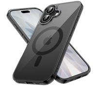 JETech Funda Magnética para iPhone 17 6,3 Pulgadas Compatible con MagSafe, Carcasa Antigolpes, Anti-Arañazos Respaldo Transparente (Negro)