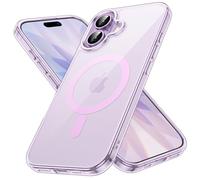 JETech Funda Magnética para iPhone 17 6,3 Pulgadas Compatible con MagSafe, Carcasa Antigolpes, Anti-Arañazos Respaldo Transparente (Púrpura)