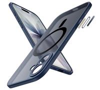 JETech Funda Magnética para iPhone 17 6,3 Pulgadas Compatible con MagSafe, Carcasa Slim Antigolpes con Botón Control Cámara Incorporado, Respaldo Mate Translúcida (Azul Tempestad)