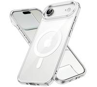 JETech Funda Magnética para iPhone 17 Air Compatible con MagSafe, Carcasa Antigolpes, Anti-Arañazos Respaldo Transparente (Transparente)