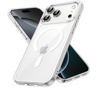 JETech Funda Magnética para iPhone 17 Pro 6,3 Pulgadas Compatible con MagSafe, Carcasa Antigolpes, Anti-Arañazos Respaldo Transparente (Transparente)
