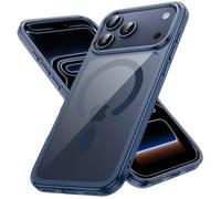 JETech Funda Magnética para iPhone 17 Pro 6,3 Pulgadas Compatible con MagSafe, Carcasa Antigolpes, Anti-Arañazos Respaldo Transparente (Azul Oscuro)