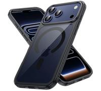 JETech Funda Magnética para iPhone 17 Pro 6,3 Pulgadas Compatible con MagSafe, Carcasa Antigolpes, Anti-Arañazos Respaldo Transparente (Negro)