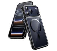 JETech Funda Magnética para iPhone 17 Pro 6,3 Pulgadas, Protección Completa Lente Cámara, Compatible con MagSafe Carga Inalámbrica, Carcasa Claro Suave TPU Galvanizada Antigolpes (Negro)
