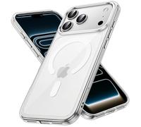 JETech Funda Magnética para iPhone 17 Pro MAX 6,9 Pulgadas Compatible con MagSafe, Carcasa Antigolpes, Anti-Arañazos Respaldo Transparente (Transparente)