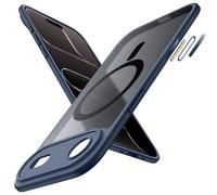 JETech Funda Magnética para iPhone Air Compatible con MagSafe, Carcasa Slim Antigolpes con Botón Control Cámara Incorporado, Respaldo Mate Translúcida (Azul Tempestad)