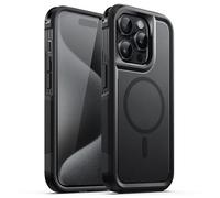 JETech Funda Magnética Reforzada para iPhone 15 Pro MAX, Negro