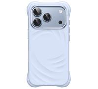 JETech Funda Magnética Silicona para iPhone 18 Pro/17 Pro, Azul Glacial | Compatible con MagSafe, Textura Remolino, Agarre Suave, Botón de Control de Cámara, Protección de Absorción de Impactos