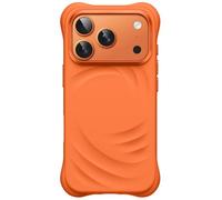 JETech Funda Magnética Silicona para iPhone 18 Pro Max/17 Pro MAX, Naranja | Compatible con MagSafe, Textura Remolino, Agarre Suave, Botón de Control de Cámara, Protección de Absorción de Impactos