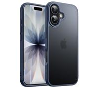 JETech Funda Mate para iPhone 17 6,3 Pulgadas, Protección contra Caídas Grado Militar Antigolpes, Carcasa Minimalista Respaldo Translúcida Esmerilada, Antihuellas (Azul Tempestad)