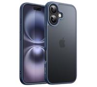 JETech Funda Mate para iPhone 17 6,3 Pulgadas, Protección contra Caídas Grado Militar Antigolpes, Carcasa Minimalista Respaldo Translúcida Esmerilada, Antihuellas (Azul Tempestad)