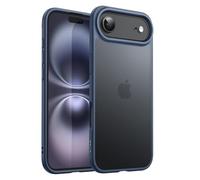 JETech Funda Mate para iPhone New Air 6,6 Pulgadas, Protección contra Caídas Grado Militar Antigolpes, Carcasa Minimalista Respaldo Translúcida Esmerilada, Antihuellas (Azul Tempestad)