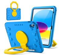 JETech Funda Niños para iPad (A16) 11.ª/10.ª Generación (2025/2022) con Soporte Asa Giratorio 360 Grados, Tableta Carcasa Ligera Antigolpes con Estante para Pencil (Azul)