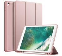 JETech Funda para iPad 9,7 Pulgadas (6.ª/5.ª Generación, 2018/2017) con Portalápiz, Delgada Tableta Cover Carcasa con Parte Posterior de TPU Suave (Oro Rosa)