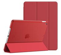 JETech Funda para iPad 6.ª/5.ª Gen 9,7" (2018/2017), Rojo | Carcasa Trasera Translúcida Slim, Soporte Tríptico, Activación/Reposo Automático, Protección Antigolpes