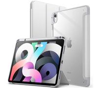 JETech Funda para iPad Air 11 Pulgadas M3/M2 (2025/2024), iPad Air 5/4 (10,9 Pulgadas, 2022/2020) con Portalápiz, Clara Transparente Carcasa Trasera Slim Soporte Antigolpes Cover Tableta (Plata)