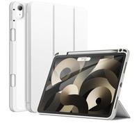 JETech Funda para iPad Air 11 Pulgadas M4/M3/M2 (2026/2025/2024), iPad Air 5/4 (10,9-Pulgadas, 2022/2020 Modelo, 5.ª/4.ª Generación) con Portalápiz, Slim Cover con Suave TPU Trasera (Blanco)