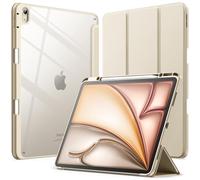 JETech Funda para iPad Air 13 Pulgadas M4/M3/M2 (2026/2025/2024) con Soporte para Pencil, Carcasa Clara Transparente Respaldo Caparazón Slim Soporte Antigolpes Tableta (Blanco Estrella)