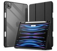 JETech Funda para iPad Pro 11 Pulgadas (2022/2021/2020/2018) con Portalápiz, Clara Transparente Carcasa Trasera Slim Soporte Antigolpes Cover Tableta (Negro)