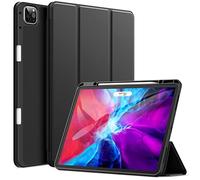 JETech Funda para iPad Pro 12,9" 4.ª/3.ª Gen (2020/2018), Negro | Protección TPU Suave, Compatible con Pencil Carga, Soporte Tríptico, Activación/Reposo Auto, Diseño Ligero Antigolpes