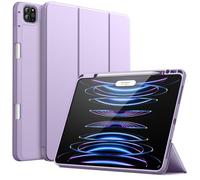 JETech Funda para iPad Pro 12,9" 6.ª/5.ª Gen (2022/2021), Púrpura Claro | Protección TPU Suave, Portalápiz, Soporte Tríptico, Diseño Ligero Antigolpes, Compatible con Pencil Carga