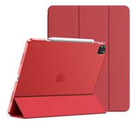 JETech Funda para iPad Pro 12,9" 6.ª/5.ª Gen (2022/2021), Rojo | Trasera Translúcida Slim, Soporte Tríptico, Activación/Reposo Automático