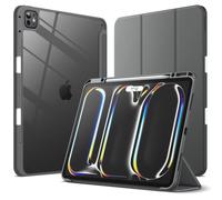 JETech Funda para iPad Pro 13" M5/M4, Gris Espacial | Para 2025/2024 Modelo, Trasera Transparente, Carcasa Protección Slim Antigolpes con Soporte para Pencil, Soporte Tríptico