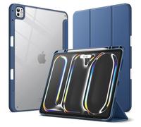 JETech Funda para iPad Pro 13" M5/M4, Marino | Para 2025/2024 Modelo, Trasera Transparente, Carcasa Protección Slim Antigolpes con Soporte para Pencil, Soporte Tríptico