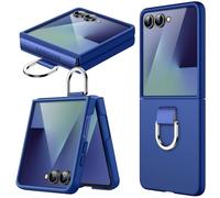 JETech Funda para Samsung Galaxy Z Flip 7 2025 con Anillo, Carcasa Protectora Anti-Arañazos Antigolpes Slim PC Dura (Azul Intenso)