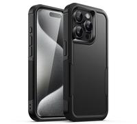 JETech Funda Reforzada para iPhone 15 Pro, Negro