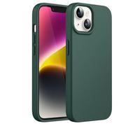 JETech Funda de Silicona para iPhone 14, Verde Noche | Tacto Suave Sedoso, Carcasa Protección Antigolpes, Resistente a Arañazos, Forro de Microfibra