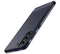 JETech Funda Slim para Samsung Galaxy S21 5G 6,2 Pulgadas, Carcasa Teléfono Delgado con Absorción de Impacto y Diseño de Fibra de Carbón (Azul)
